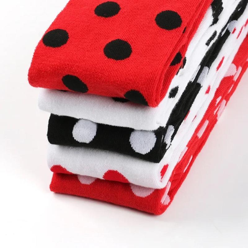Long Socks Womens Over Above Knee Striped Thigh High Stockings Polka Dot Ladies Black White Pink Cosplay Lolita Harajuku Y2k