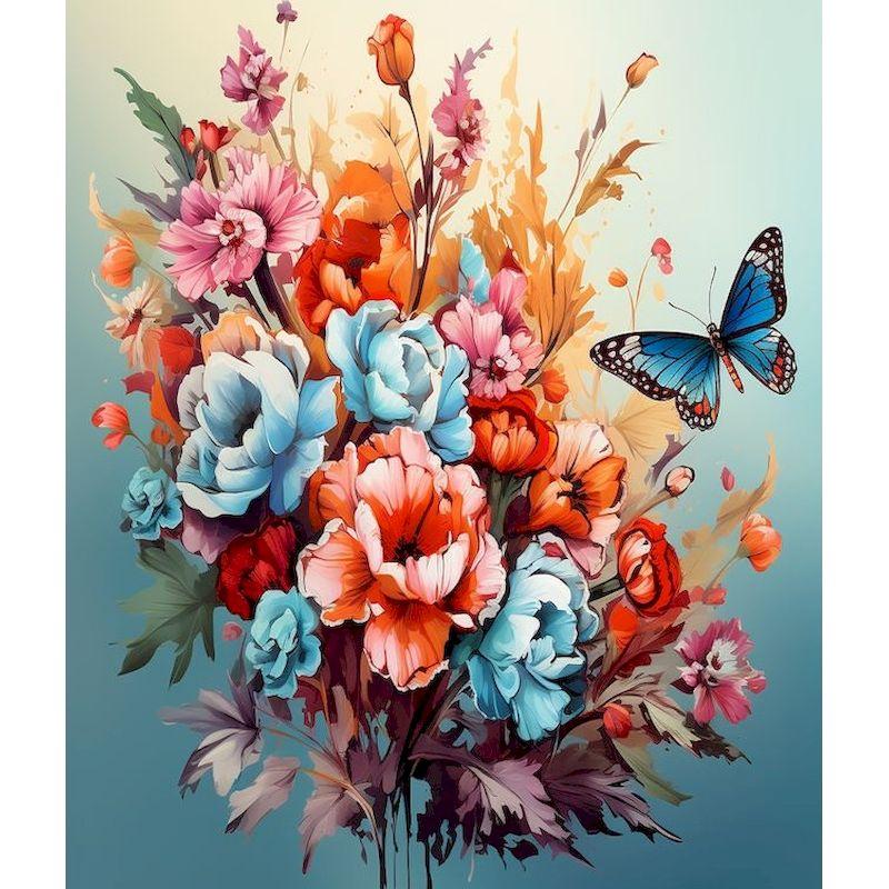 CHENISTORY Flower Coloring By Numbers Painting Set Acrylic Paints 40*50 Canvas Pictures Decorative Paintings Diy Crafts Gift