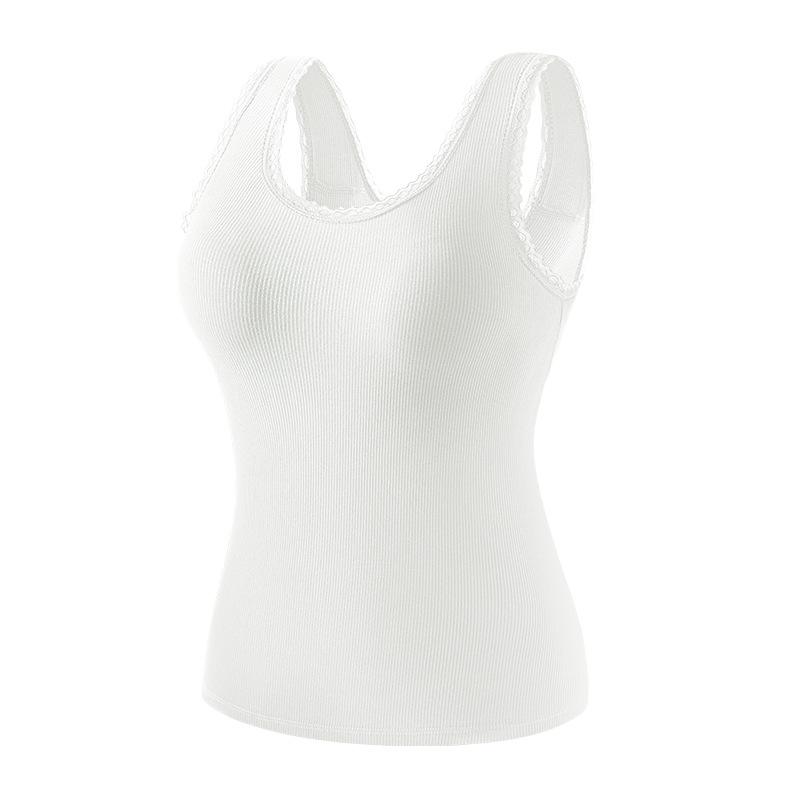 New Vest Women's Bottom Integrated Chest Pad Underwear Wide Shoulder Loose Free Vest Large Size Bra Integrated Enlarged