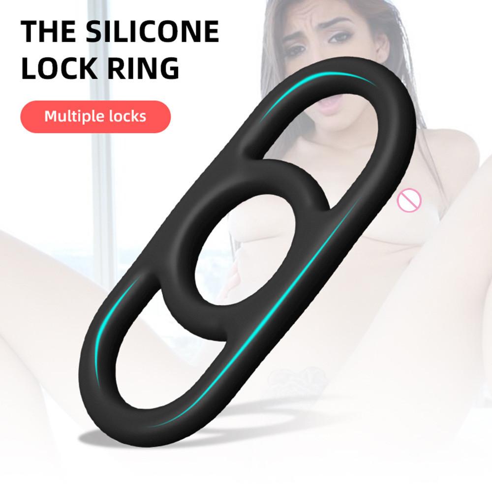 Reusable Multiple Sizes Silicone Penis Ring Sexy Erection Delay Ejaculation Extend Cock Adult Sex Toy For Men Lock Sperm