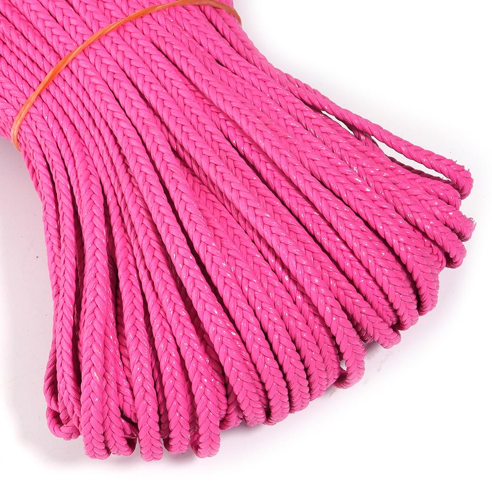 

5Yards/Lot 5mm Colorful Five Strand Flat Braided Rope Woven Cord For DIY Handmade Bracelets Necklace Jewelry Making Accessories 5mm горячий розовый