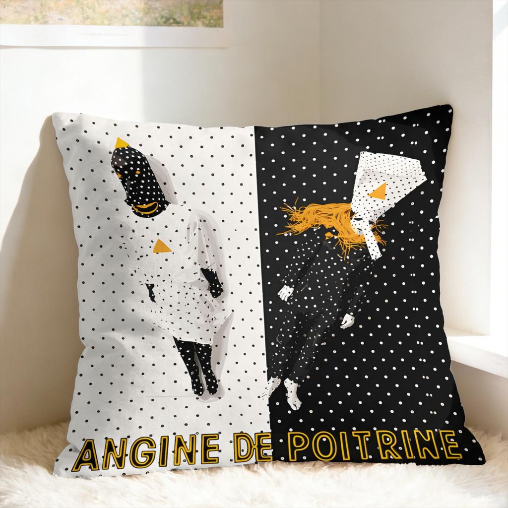 Angine De Poitrine ROCK Band Pillow Case Square Pillow Cover Funny Cushion Cover For Living Room Sofa