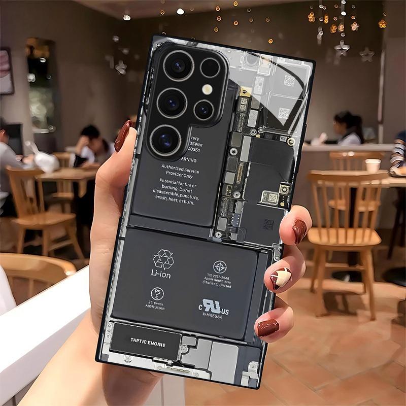 Internal Structure Diagram of Motherboard: Glass Phone Case Suitable for Samsung Galaxy S26 S25 S24 S23 S22 S21 S20FE Ultra Plus