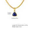 Vnox Natural Stone Pendant Necklace, Stainless Steel Blade Chain, Obsidian Tiger Eye Turquoise Lapis Stone Jewelry Gift for Men