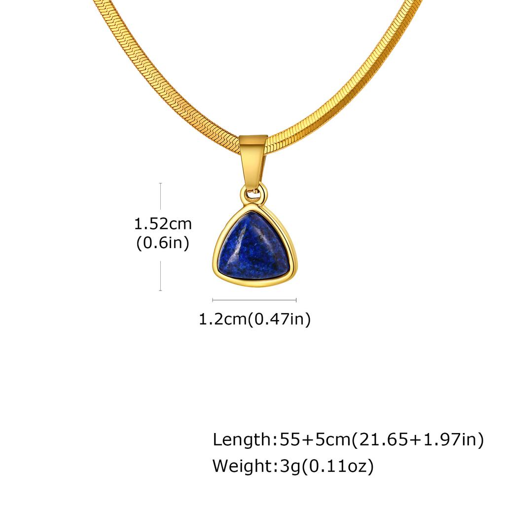 Vnox Natural Stone Pendant Necklace, Stainless Steel Blade Chain, Obsidian Tiger Eye Turquoise Lapis Stone Jewelry Gift for Men