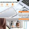 2023 Car Sun Visor Vanity Mirror, Makeup Mirror with 3 Light Modes & 60 LEDs, Rechargeable Led Light Car Mirror with Dimmable Touch