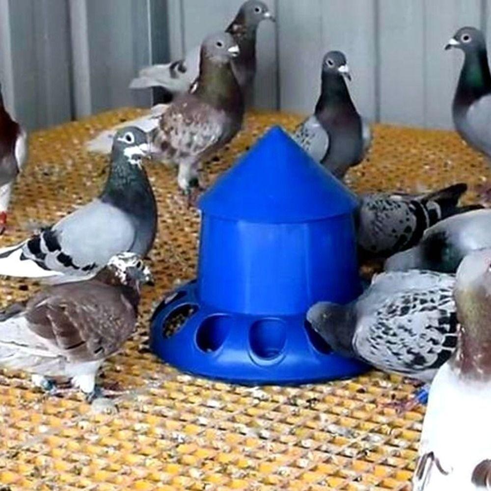 Feed Barrel Automatic Chicken Feeder 11 Holes Plastic Pigeon Feeder Trough Shape Bird Feeding Bucket Farm Backyard