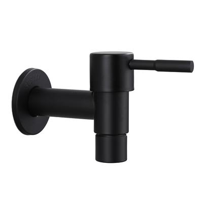 Wall Mounted Single Cold Water Faucet Classic Black Washing Machine Mop Pool Water Tap for Home Garden Bathroom Bath