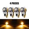 8mm Aluminium Motorcycle Mini LED Turn Signal Lights Lamp Flasher Indicator DRL Brake Stop Lights for Cafe Racer Bobber Chopper