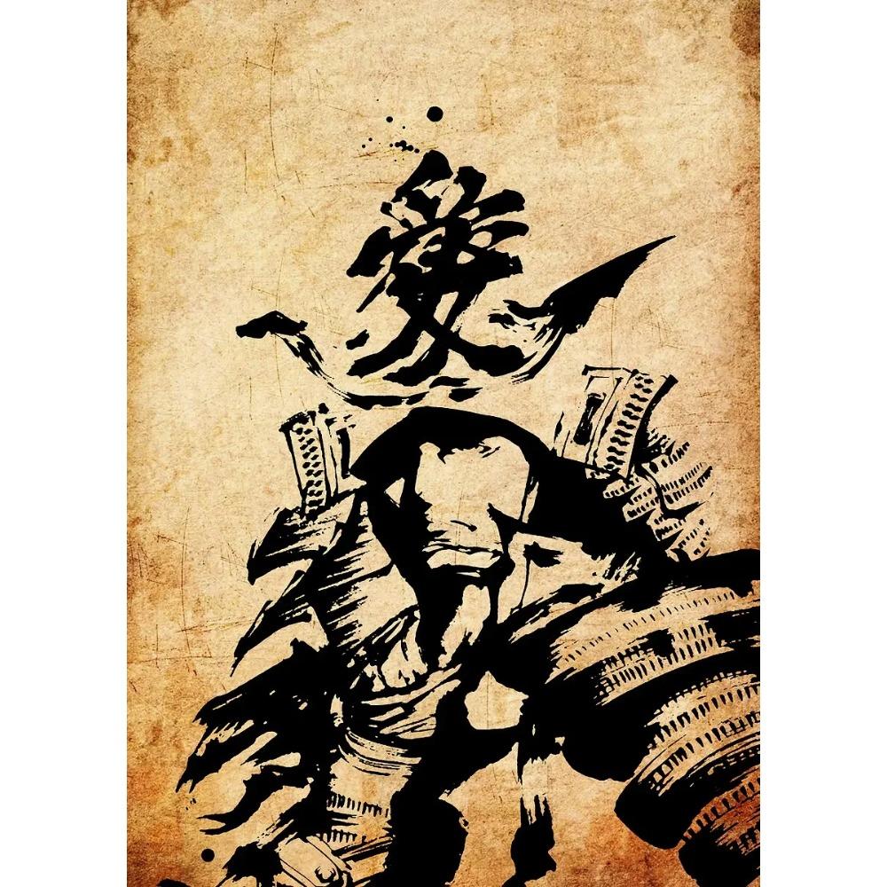 Japanese Silhouette Samurai Art Red Sun Koi Fish Posters Bamboo Modern Prints Canvas Wall Art Pictures Home Living Room Decor