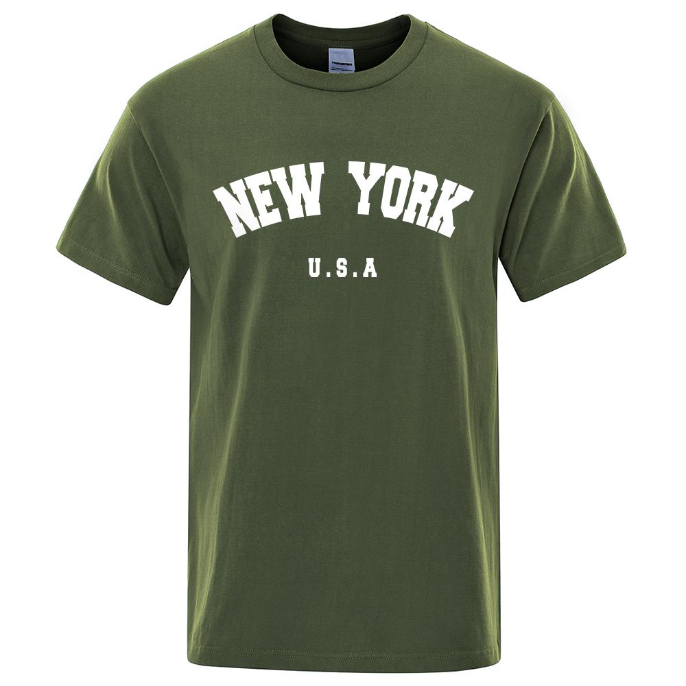 U.S.A New York City T Shirts Summer Cotton Tops Men's T-Shirt Short Sleeve Fashion Casual Men Streetwear O-neck Letter Tee Shirt