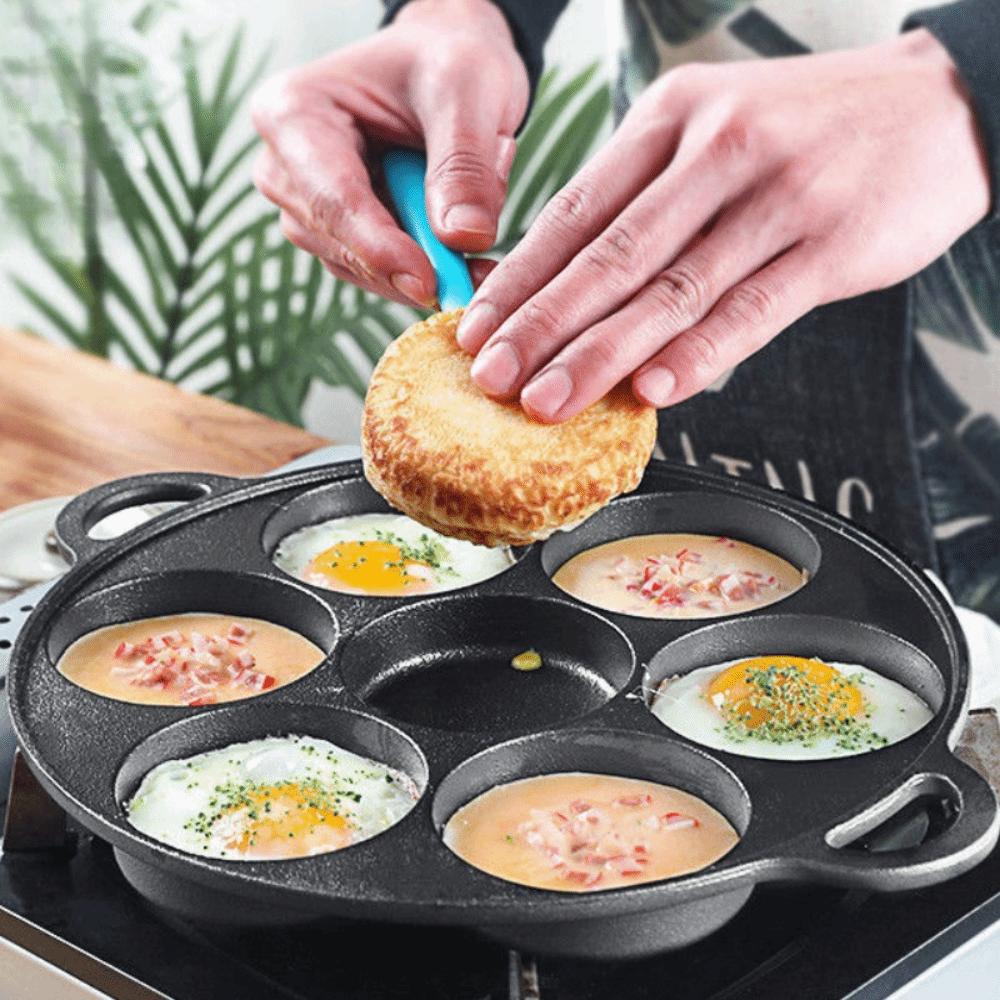 Non-Stick 7 Hole Omelette Pan Efficient Kitchen Frying Pan Multipurpose Fried Eggs Pot  Meatloaf
