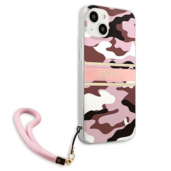 Guess Guhcp13Skcabpi Iphone 13 Mini 5,4 Różowy/Pink Hardcase Camo Strap Collection