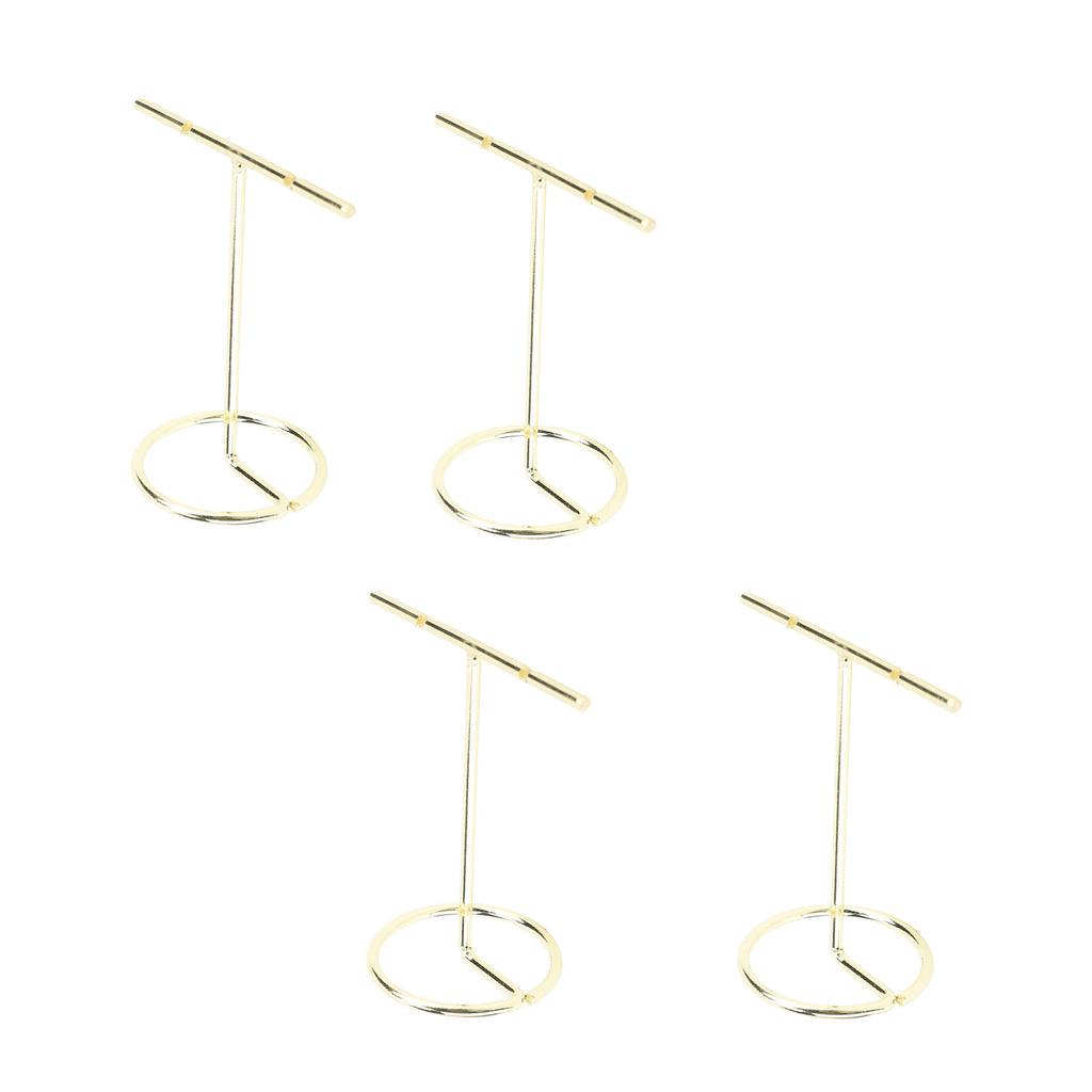 4pcs T Shaped rring Display Stand Jewellery Display Stand Photo Props T Shape Slotted Necklace Stand for Store Closet