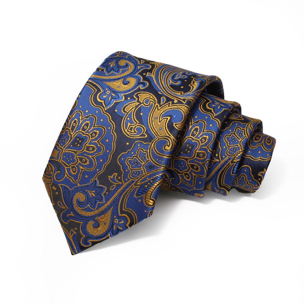 Corbata de Jacquard Rayada para Hombre, Atada a Mano, Poliéster, 8cm, Accesorio Formal de Negocios de Alta Gama