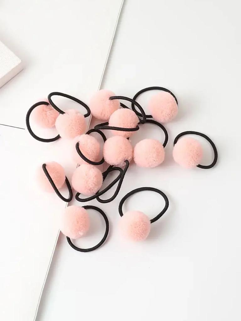 Decorative Hair Accessories For20pcs Colorful Cute Fur Ball Elastic Hair Ties Little Ball Hair Ties Hair Bands Headwear Outdoor