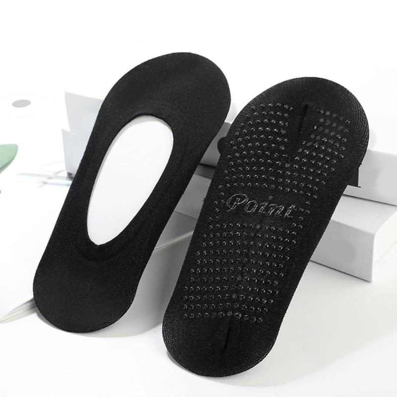 5 Pairs Women's No Show Socks Candy Color Nonslip Silicone Grip Breathable Nylon Invisible Low Cut Socks For Summer