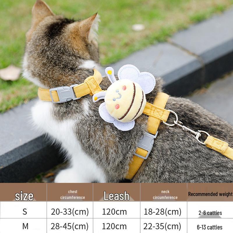 Little Bee Anti-Escape Cat Leash & Harness - Adjustable Outdoor Walking Rope
