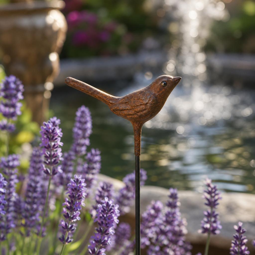 Metal Bird Garden Stakes Set of 2 Decorative Outdoor Yard Ornaments for Patio Lawn Planter Decorations Iron Art Garden Accessories