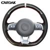 CARDAK Schwarzes Wildleder Leder Auto Lenkradbezug für Volkswagen Golf 7 MK7 GTI R VW Polo Scirocco 2015 2016