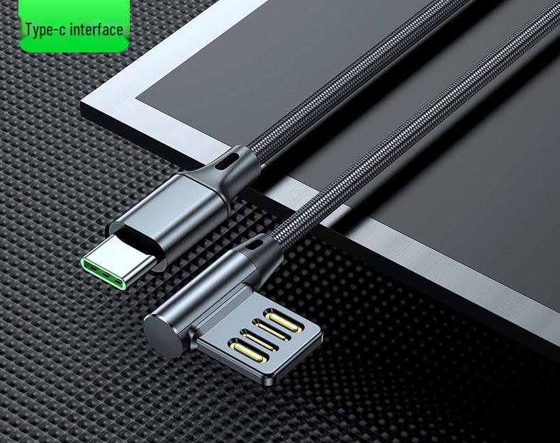 5A Fast Charging USB Elbow Data Cable for Car, Blind Plug, Available in 0.5m and 2m