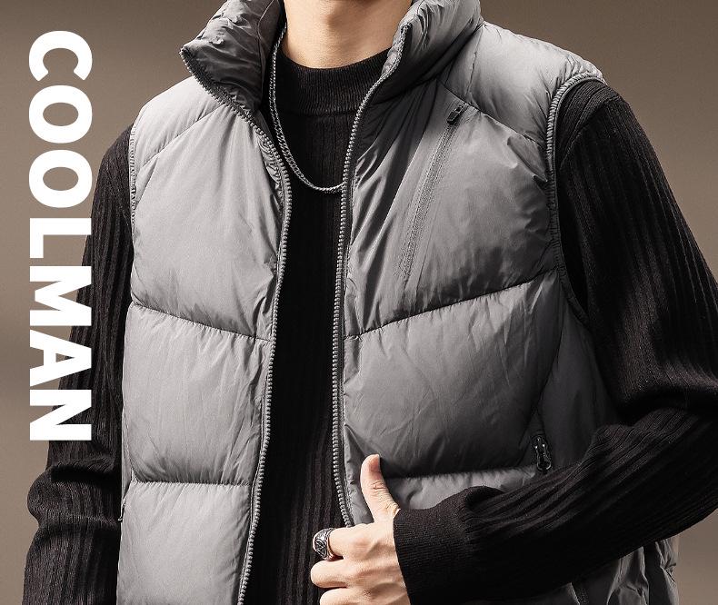 Men's Trendy Stand Collar Down Vest - Autumn/Winter Warm Workwear Jacket