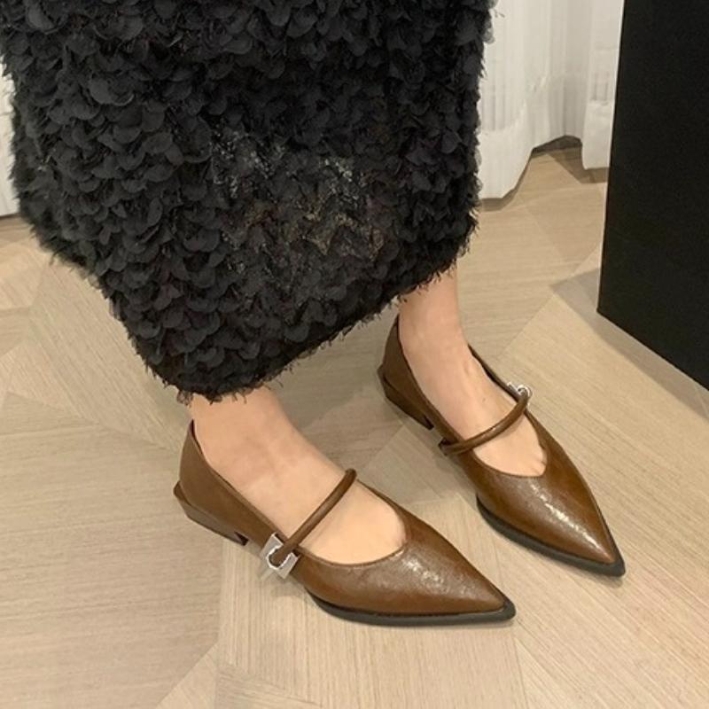 Fashion 2025 new Spring Autumn Pointed Toe Women Pumps Fashion Shallow Low Heel Shoes Ladies Street Style Mary Jane Shoes