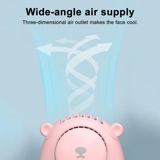 Summer Cooling Fan 3 Speeds Strong Airflow Low Noise Compact Size Rechargeable Personal Fan Neck Hanging Fan