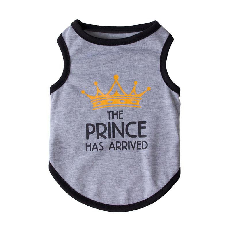 Princess Crown Dog Vest T Shirt Summer Cotton Pet Clothes for Small Dogs Chihuahua Poodle Shirts Puppy mascotas Clothing Prince