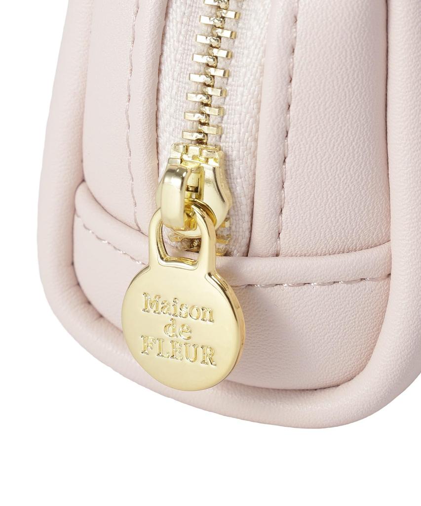 Maison de FLEUR Pearl Bijou Faux Leather Ribbon Long Size 08001387200 Pouch, Navy, F, Pouch/Drawstring Bag,