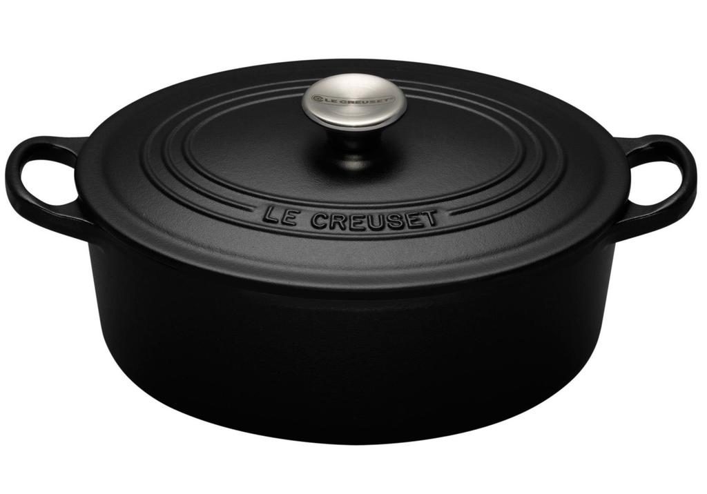 Le Creuset Oval Cocotte 25 cm matte black Gas IH Oven Compatible