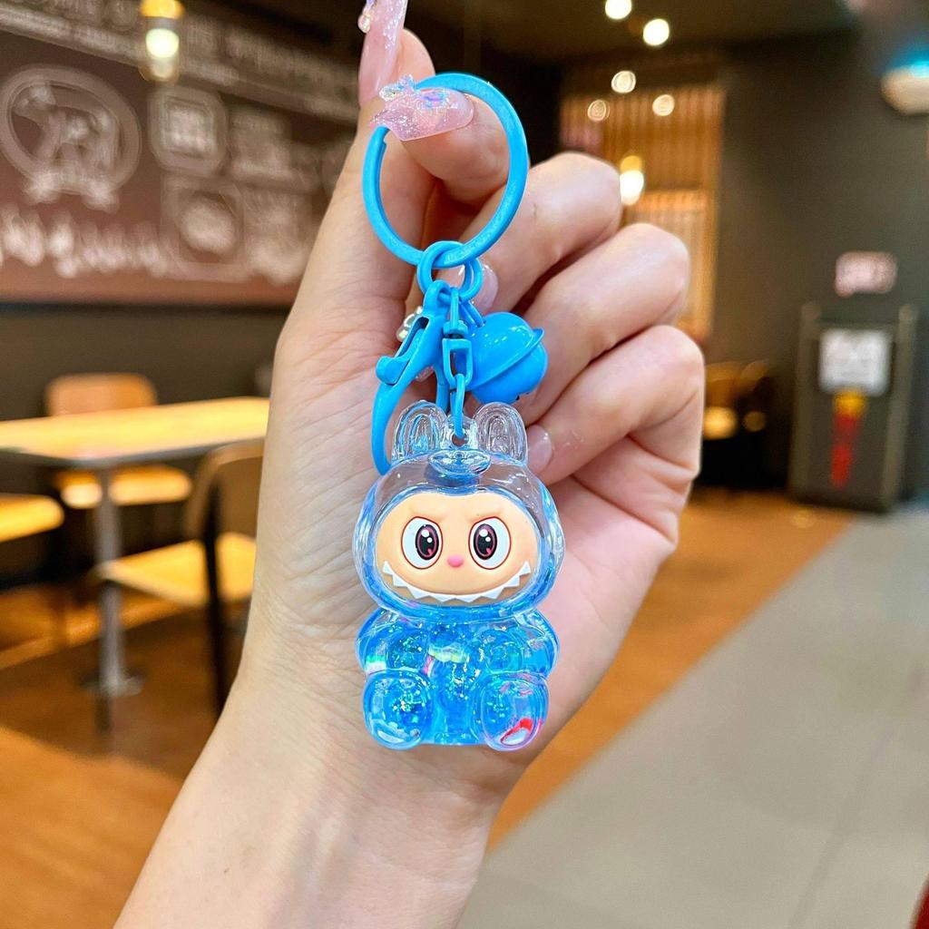 Breloque de téléphone poupée en peluche Labubu: Porte-clés ornement de sac à dos mignon, coloré, transparent