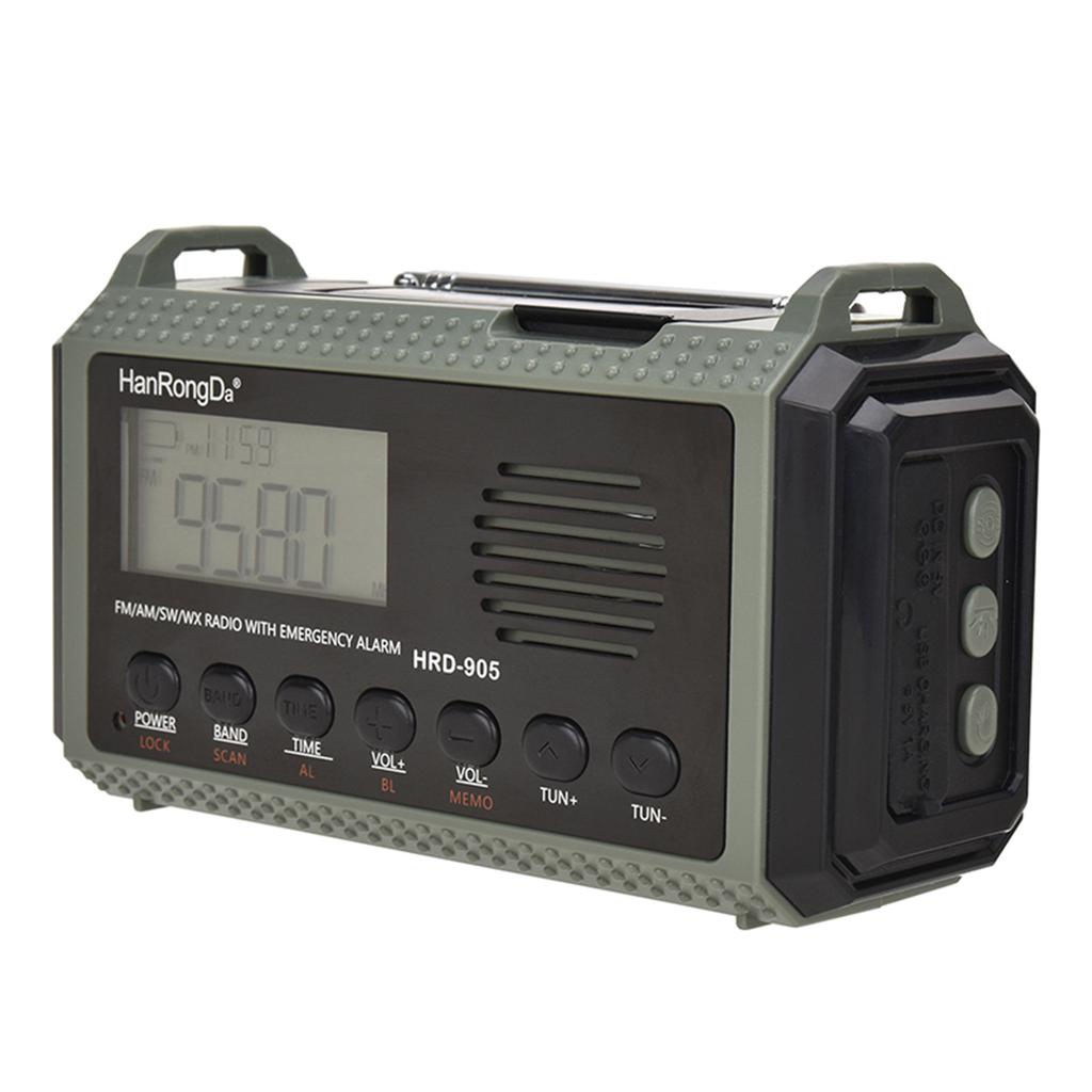 HanRongDa HRD 905 All band Radio AM FM SW WB Radio Outdoor Emergency Radio with SOS Alarm Flashlight Reading Light