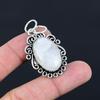 Daughters Day Sale Oval Rainbow Moonstone Stone Trendy Pendant Sterling Silver