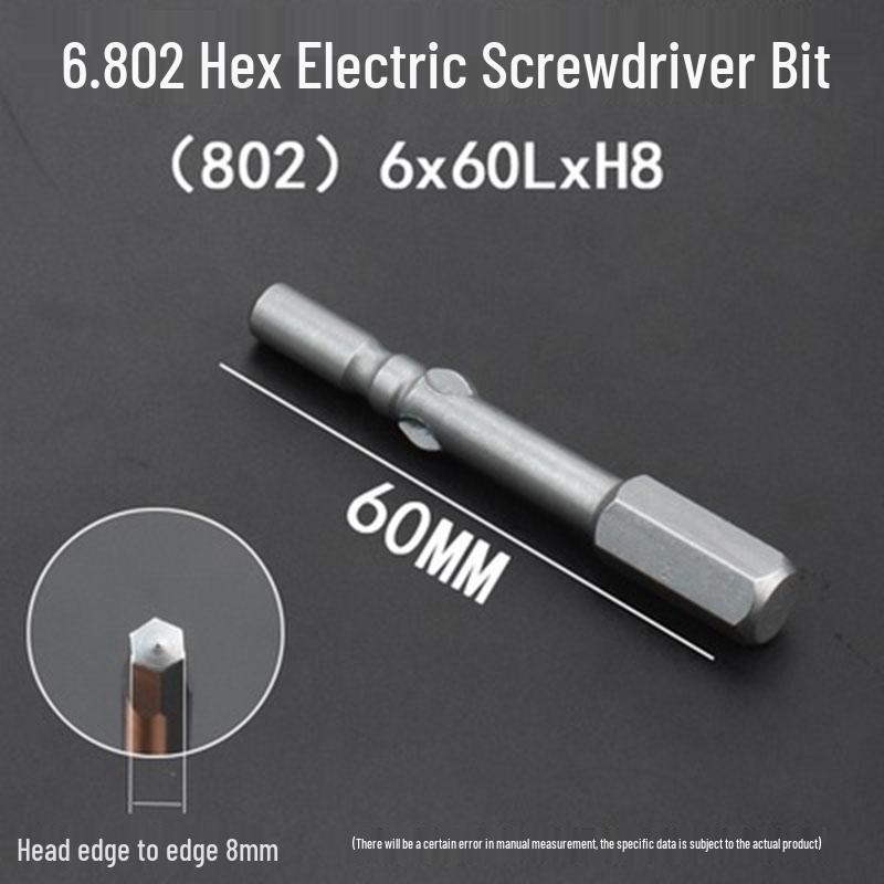 Extended Hexagonal S2 Steel Electric Screwdriver Bit with 5mm/6mm Shank