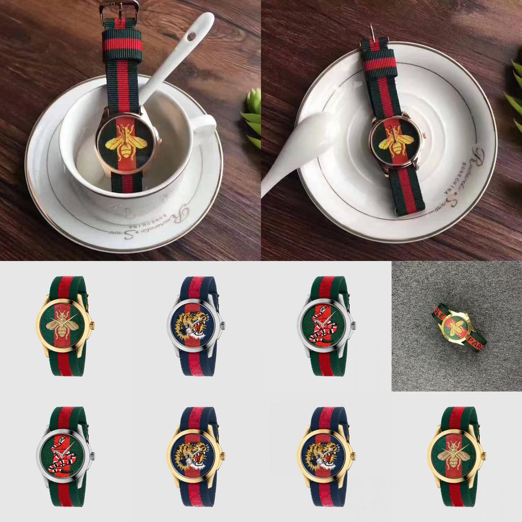 Female Sport Watch With Snake Tiger And Bee Embroidery Design For Daily Wear