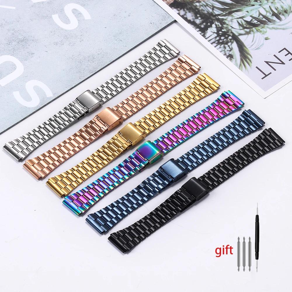 Edelstahl-Uhrenarmband für Casio SGW400 F91W F84 F105/108/A158/168 AE1200/1300 Vintage Metall-Uhrenarmband für Herren Damen Armband