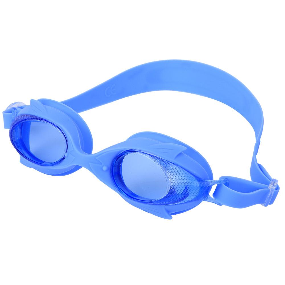 Cartoon Swimming Goggles Cute Fish Shaped Anti Fog Adjustable Swim Glasses for Children(Blue )