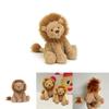 León de peluche con pelaje ondulado, ideal como regalo para niñas y para coleccionistas.