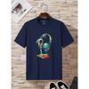 Summer Round Neck 3D Earphone Pattern Print Top Fashionable Casual Short Sleeved Men's T-shirts