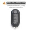 Silicone Car Key Fob Shell Cover for FIAT 500 500L 500X Abarth 3-Button Folding Key