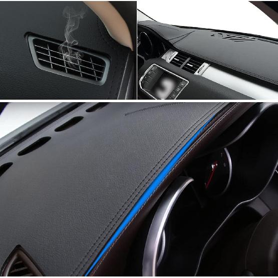 Schwarze Leder Auto Armaturenbrettmatte Armaturenbrettabdeckung Dashmat Innenpolster Kompatibel für Hyundai Sonata 2020-2021-2022