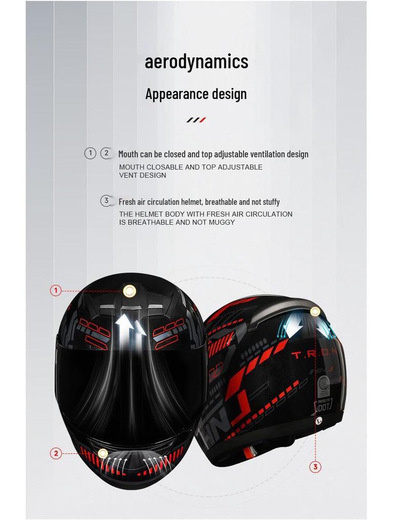 3C Standard Full Face Helmet: Stylish, Safe, Unisex Summer Motorcycle Helmet
