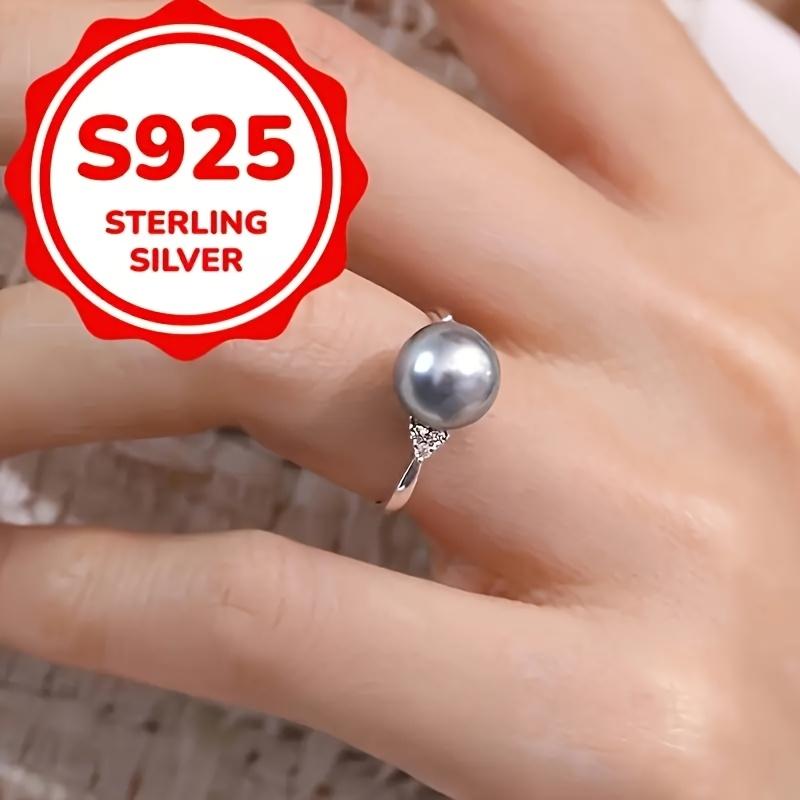 Elegant 925 Sterling Silver Vintage Pearl Ring for Women Fashion Bohemian Simple Ring Daily Party Jewelry Gifts