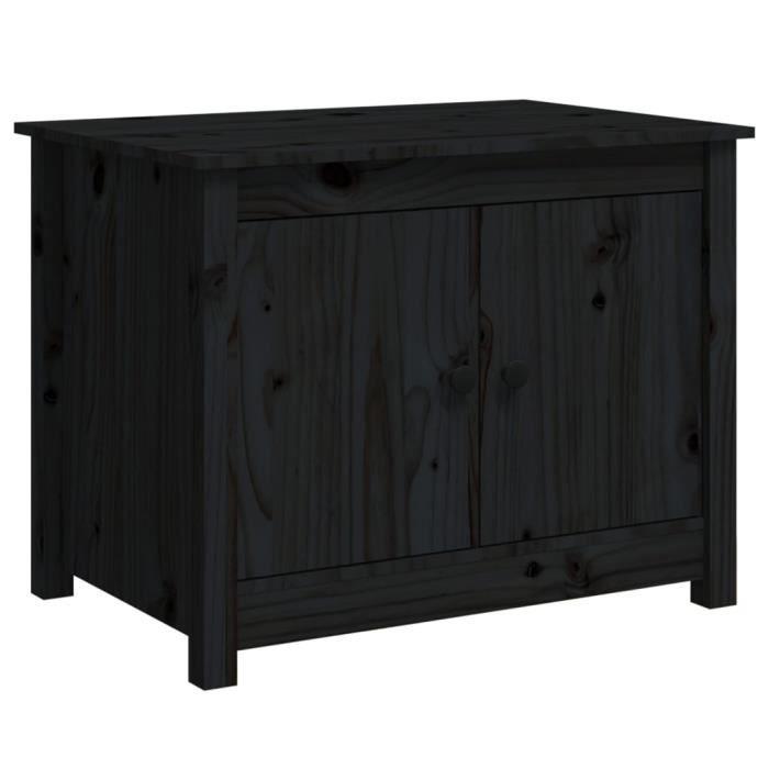 VidaXL Table basse Noir 71x49x55 cm Bois massif de pin 820930