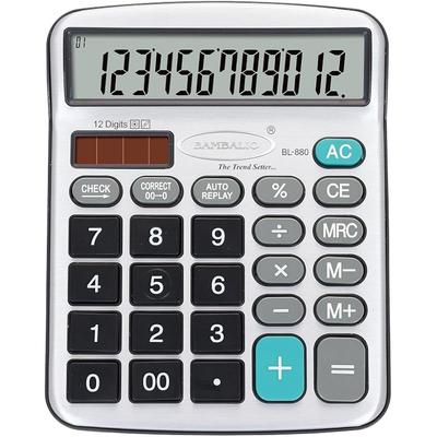 Bambalio12 Digits Bl-880 Electronic Calculator With Big Display & Metallic Panel 3 Years Warranty