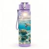 1PC Underwater Ocean Sea Turtle Print 750ml Color Plastic Sports Water Bottle Leakproof Flip Straw Lid Suitable for Sports Office Home Use