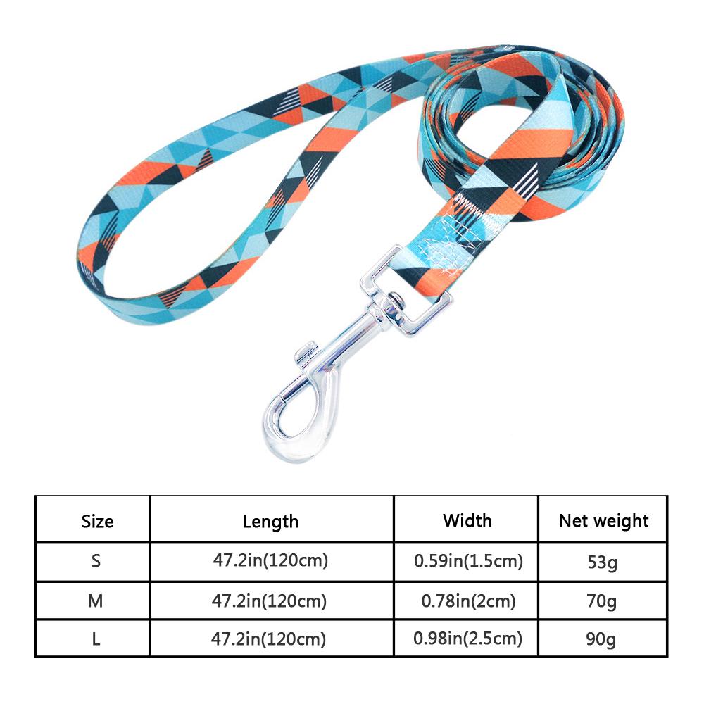 Classic Multicolor Dog Leash Nylon Tribal Pattern Durable Cat Pet Leashes for Small Medium Large Dogs Puppy Lead 120cm Long for Walking