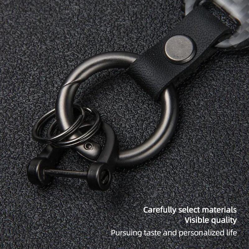 Carbon Fiber Car Keychain Metal Anti Loss Portable Key Ring For BMW I3 I4 E46 E90 E60 F30 F10 X1 X2 X3 X5 X4 X6 X7 G30 G20 G32
