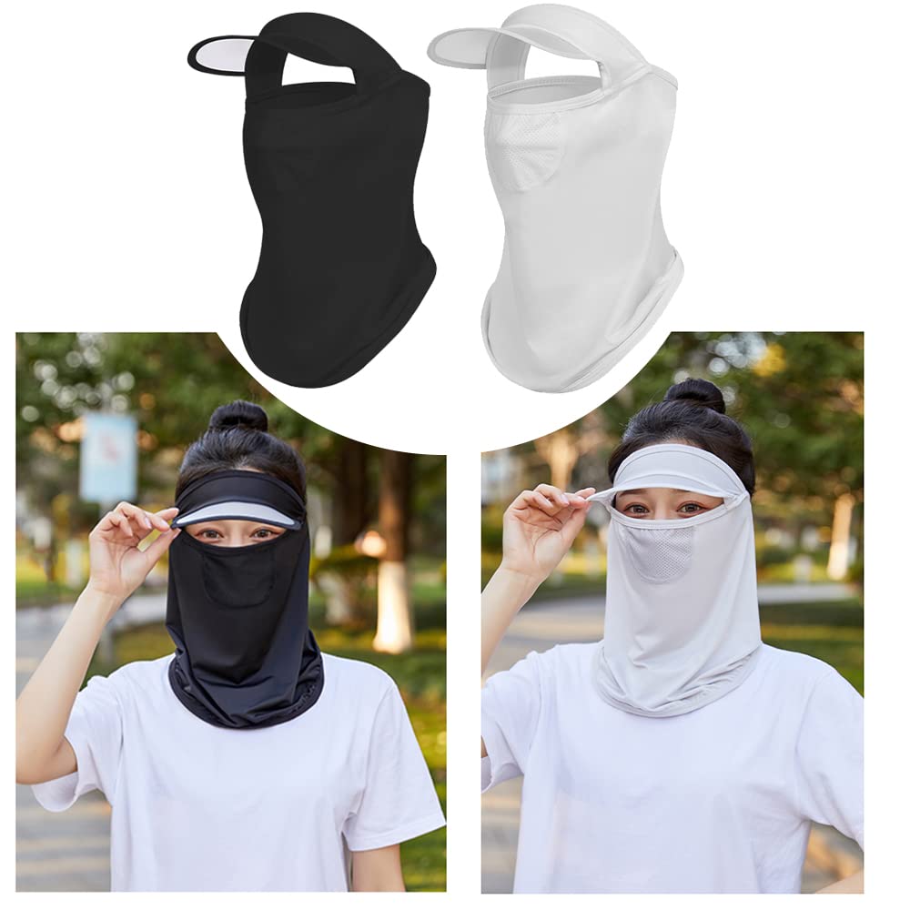 Turkalla Neck Guard and Face Cover UV Protection Sun Cap with UPF Sun Mesh and for Outdoor and Mountaineering (2-Pack) - 360-Degree 50+ Protection,